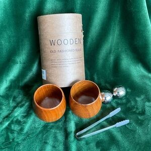 Genuine Wooden Whiskey Cup Set with Accessories